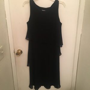 Sleeveless black layered dress